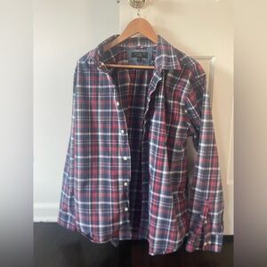 Banana Republic Red and Blue Plaid Men's Shirt